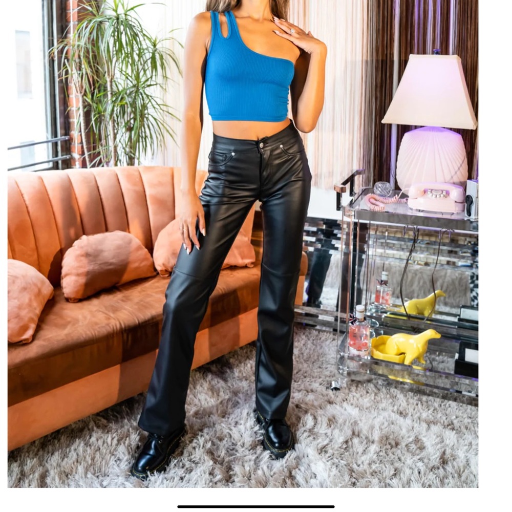 Revice Denim 909 NO VACANCY Bootcut Flare Leather Pants